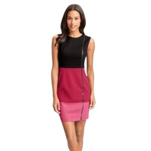Laundry By Shelli Segal Black and Pink Colorblock Mini Dress